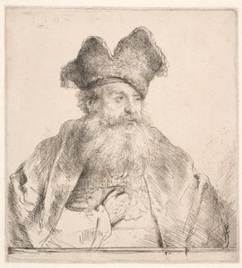Alter Mann mit Pelzmütze von Rembrandt van Rijn