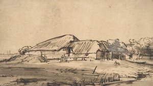 Gruppe von Bauerngebäuden von Rembrandt van Rijn