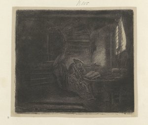 Hieronymus in einem dunklen Studierzimmer von Rembrandt van Rijn