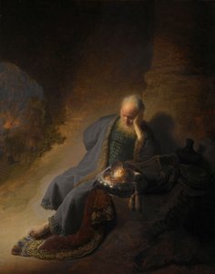 Jeremia beklagt die Zerstörung Jerusalems von Rembrandt van Rijn