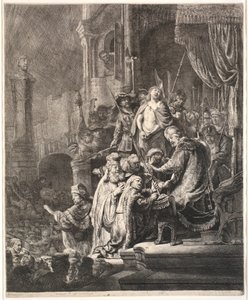 Jesus vor Pilatus: große Platte von Rembrandt van Rijn