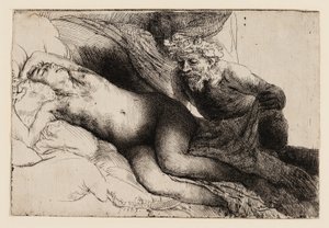 Jupiter und Antiope: Die größere Platte von Rembrandt van Rijn