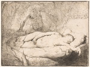 Jupiter und Antiope: die kleinere Platte von Rembrandt van Rijn