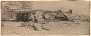 Landschaft mit Bäumen, Bauernhäusern und einem Turm von Rembrandt van Rijn
