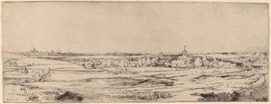 Landschaft mit Blick auf Haarlem (Das Feld des Goldwägers) von Rembrandt van Rijn