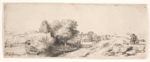 Landschaft mit einem Milchmann von Rembrandt van Rijn