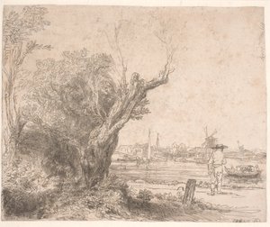 Landschaft. "De Omval" von Rembrandt van Rijn