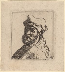 Schreiender Mann, Dreiviertelansicht links von Rembrandt van Rijn