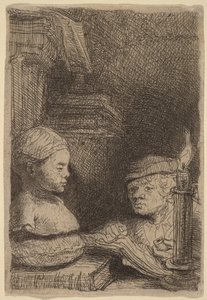 Mann zeichnet von einer Gipsfigur von Rembrandt van Rijn
