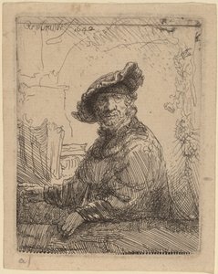 Mann in einer Laube von Rembrandt van Rijn