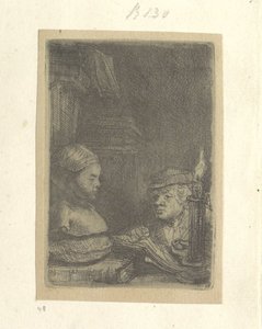 Mann, der nach einem Gipsmodell zeichnet von Rembrandt van Rijn