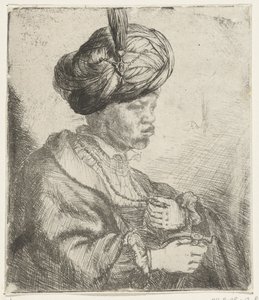 Mann mit Turban von Rembrandt van Rijn