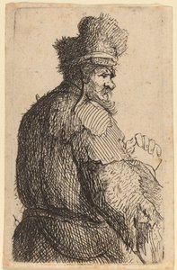 Alter Mann von hinten gesehen, Profil nach rechts