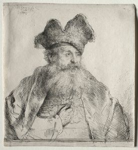 Alter Mann mit geteilter Pelzmütze, 1640 von Rembrandt van Rijn