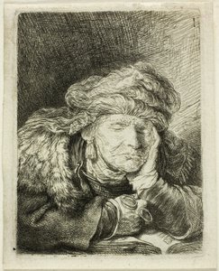 Schlafende alte Frau von Rembrandt van Rijn