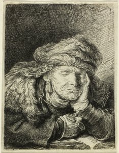 Schlafende alte Frau von Rembrandt van Rijn