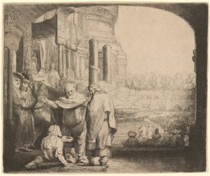 Petrus und Johannes heilen den Gelähmten am Tempeltor von Rembrandt van Rijn