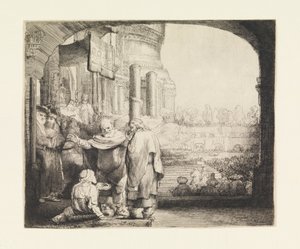 Petrus und Johannes heilen den Lahmen am Tempeltor von Rembrandt van Rijn