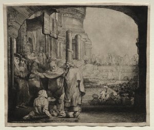 Petrus und Johannes heilen den Gelähmten am Tempeltor von Rembrandt van Rijn