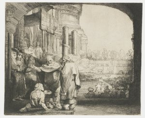 Petrus und Johannes heilen den Gelähmten am Tempeltor von Rembrandt van Rijn