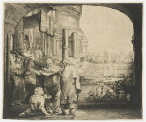 Petrus und Johannes heilen den Lahmen am Tempeltor von Rembrandt van Rijn