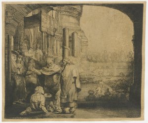 Petrus und Johannes heilen den Gelähmten am Tempeltor von Rembrandt van Rijn
