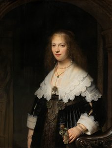 Porträt einer Frau, möglicherweise Maria Trip von Rembrandt van Rijn
