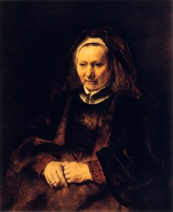 Porträt einer alten Frau, 17. Jahrhundert von Rembrandt van Rijn