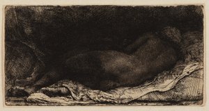 Liegender weiblicher Akt von Rembrandt van Rijn