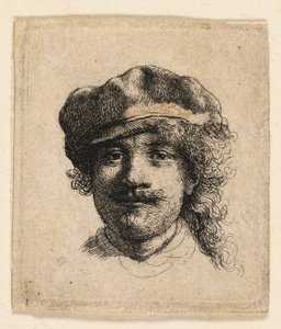 Rembrandt mit weicher Mütze: Frontalansicht: Nur Kopf