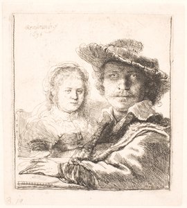 Rembrandt und seine Frau Saskia: Büsten von Rembrandt van Rijn