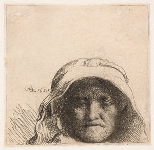 Rembrandts Mutter: Nur Kopf, volle Ansicht von Rembrandt van Rijn