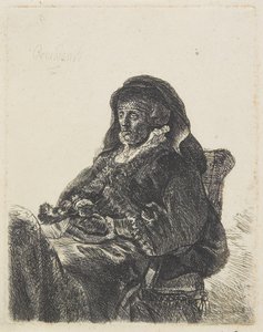 Rembrandts Mutter in Witwenkleid und schwarzen Handschuhen, ca. 1632-35 von Rembrandt van Rijn