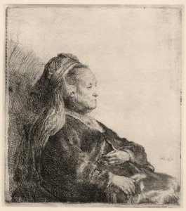 Rembrandts Mutter, in orientalischer Kopfbinde von Rembrandt van Rijn