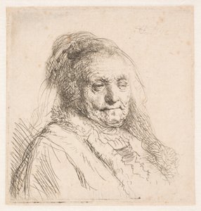 Rembrandts Mutter: Kopf und Büste, Dreiviertelansicht von Rembrandt van Rijn