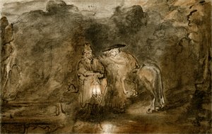 Ruhe auf der Flucht nach Ägypten von Rembrandt van Rijn