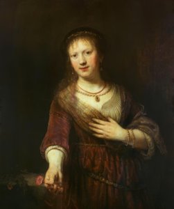 Saskia mit der roten Blume von Rembrandt van Rijn