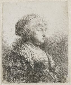 Saskia mit Perlen im Haar