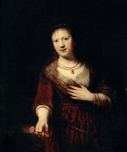 Saskia mit der roten Blume, 1641 von Rembrandt van Rijn