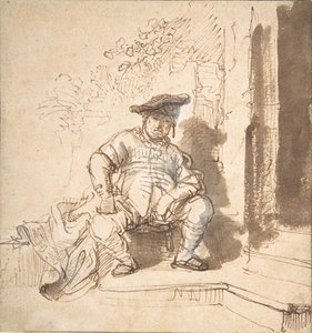 Sitzender Mann mit flacher Kappe, 1635-40