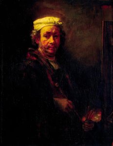 Selbstbildnis vor der Staffelei von Rembrandt van Rijn