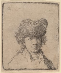 Selbstporträt mit Pelzmütze von Rembrandt van Rijn