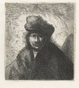 Selbstporträt mit schräger Pelzmütze: Büste, ca. 1631