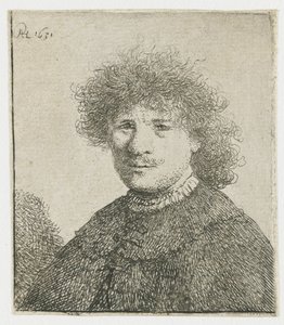 Selbstporträt in einem Mantel mit fallendem Kragen: Büste von Rembrandt van Rijn