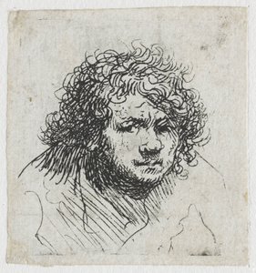 Selbstporträt nach vorne gelehnt: Büste von Rembrandt van Rijn