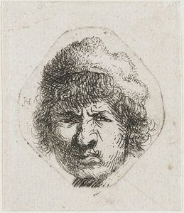 Selbstporträt mit finsterem Blick, ca. 1631 von Rembrandt van Rijn