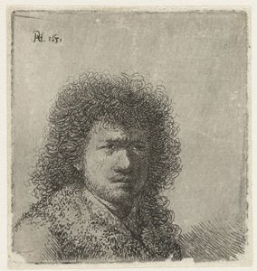 Selbstporträt mit buschigem Haar: Büste von Rembrandt van Rijn