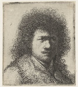 Selbstporträt mit buschigem Haar: Büste von Rembrandt van Rijn