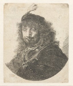 Selbstporträt mit Federbarett, nach 1634 von Rembrandt van Rijn