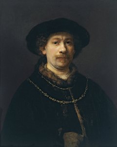 Selbstporträt mit Barett und zwei Goldketten, ca. 1642 von Rembrandt van Rijn